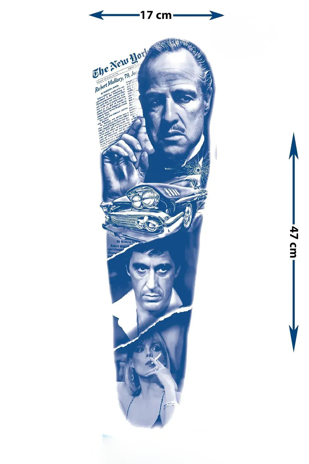 Yarı Kalıcı Kol Kaplama Godfather ve Tony Montana Dövmesi