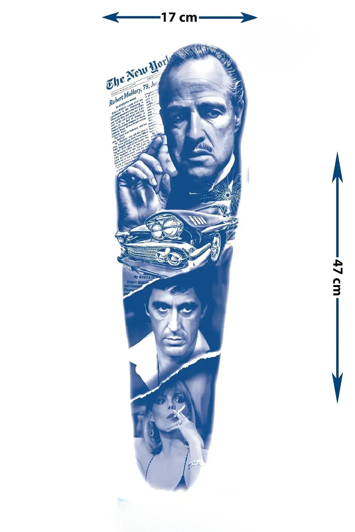 Yarı Kalıcı Kol Kaplama Godfather ve Tony Montana Dövmesi